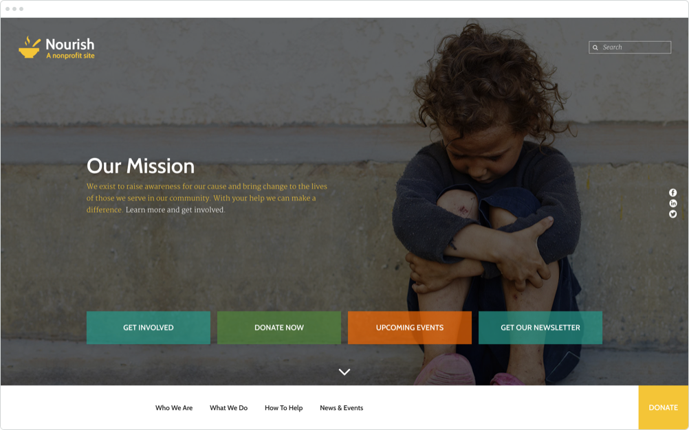 Nonprofit Website Design Nourish